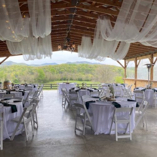Wedding decor in pavilion