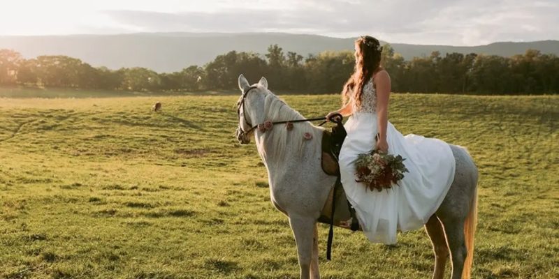 bride on horseback